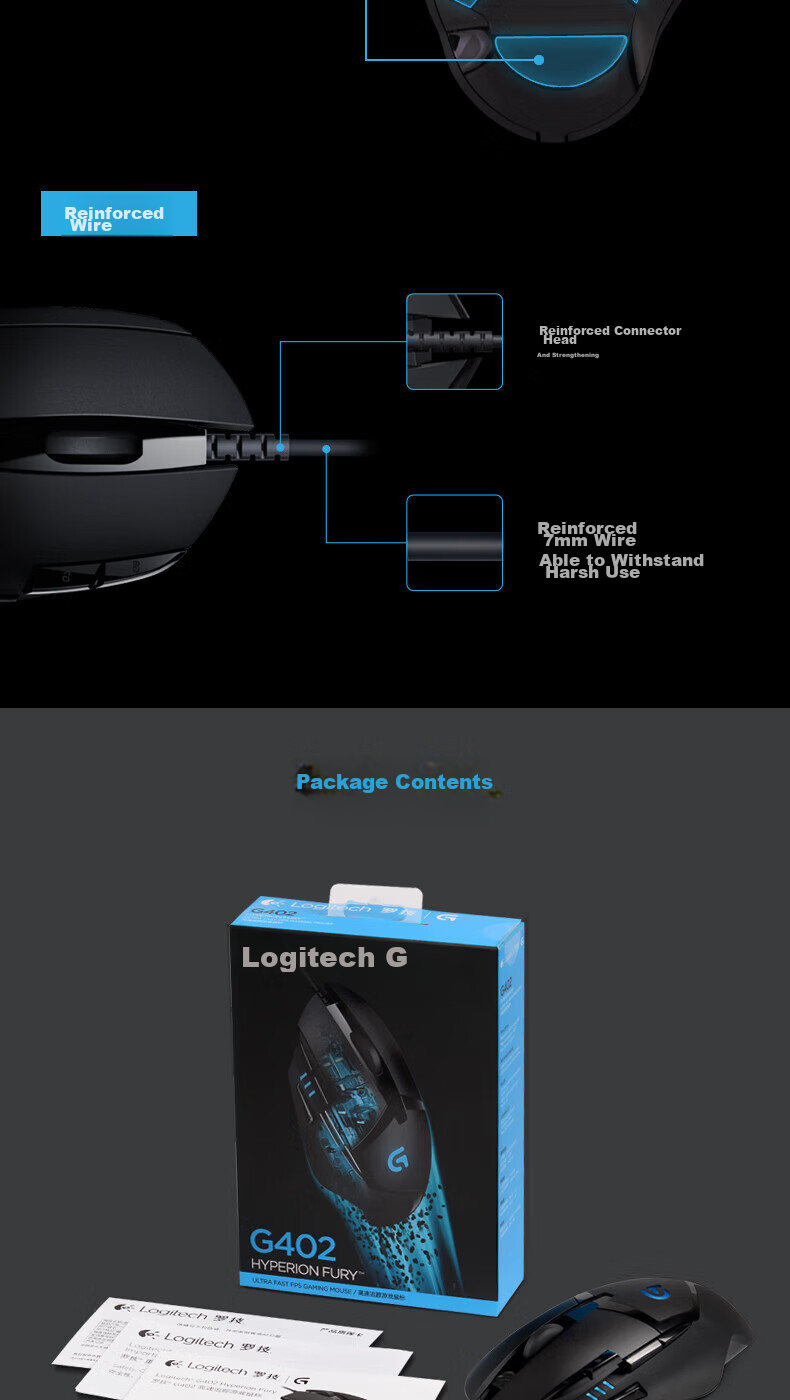 Игровая мышь G G402 Collector's Edition Gift Box проводная, FPS, PUBG, LOL, черная