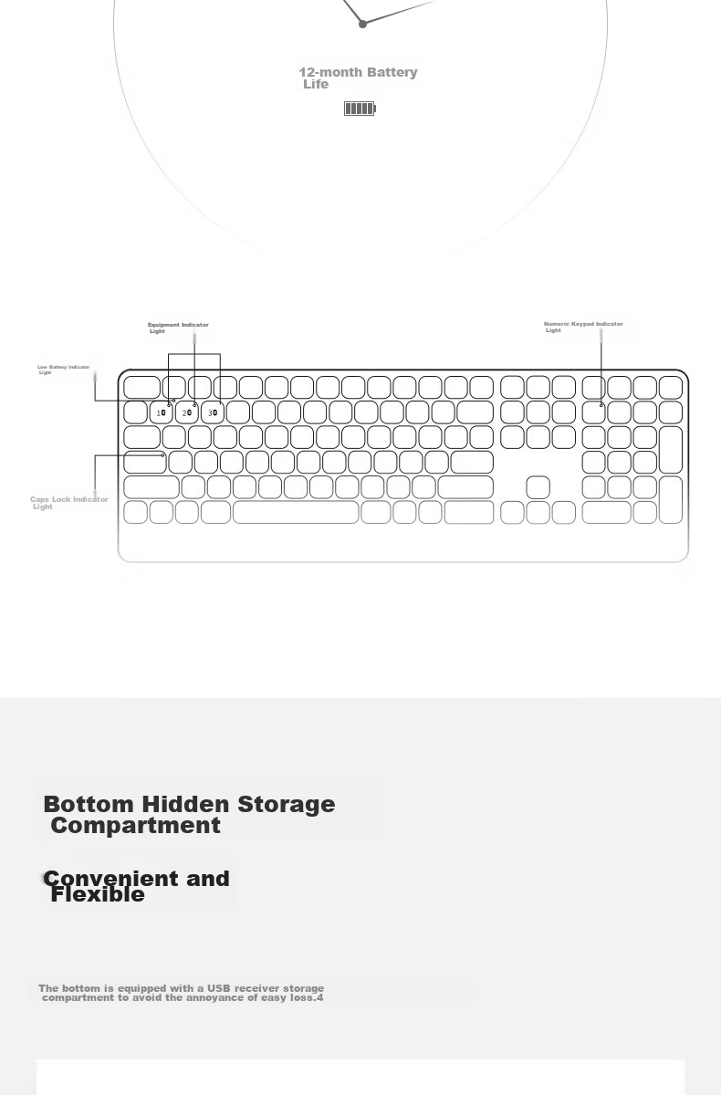 Беспроводная клавиатура Rapoo E9500G, ультратонкая, компактная, портативная, для бизнеса и офиса, темно-серая