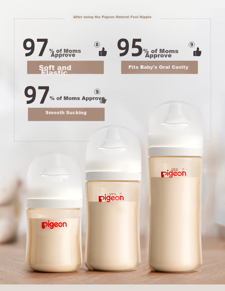 Бутылочка Pigeon PPSU с широким горлышком, антиколиковая, 240 мл, 6+ месяцев