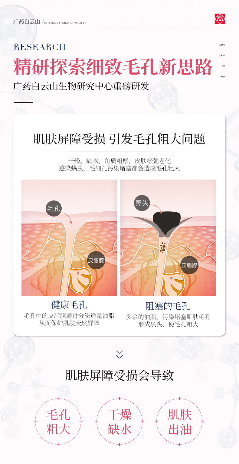 广药白云山玻色因收缩毛孔去黑头面膜清洁泥膜深度清洁缩小毛孔粗大小气泡面膜男女可用200g	
