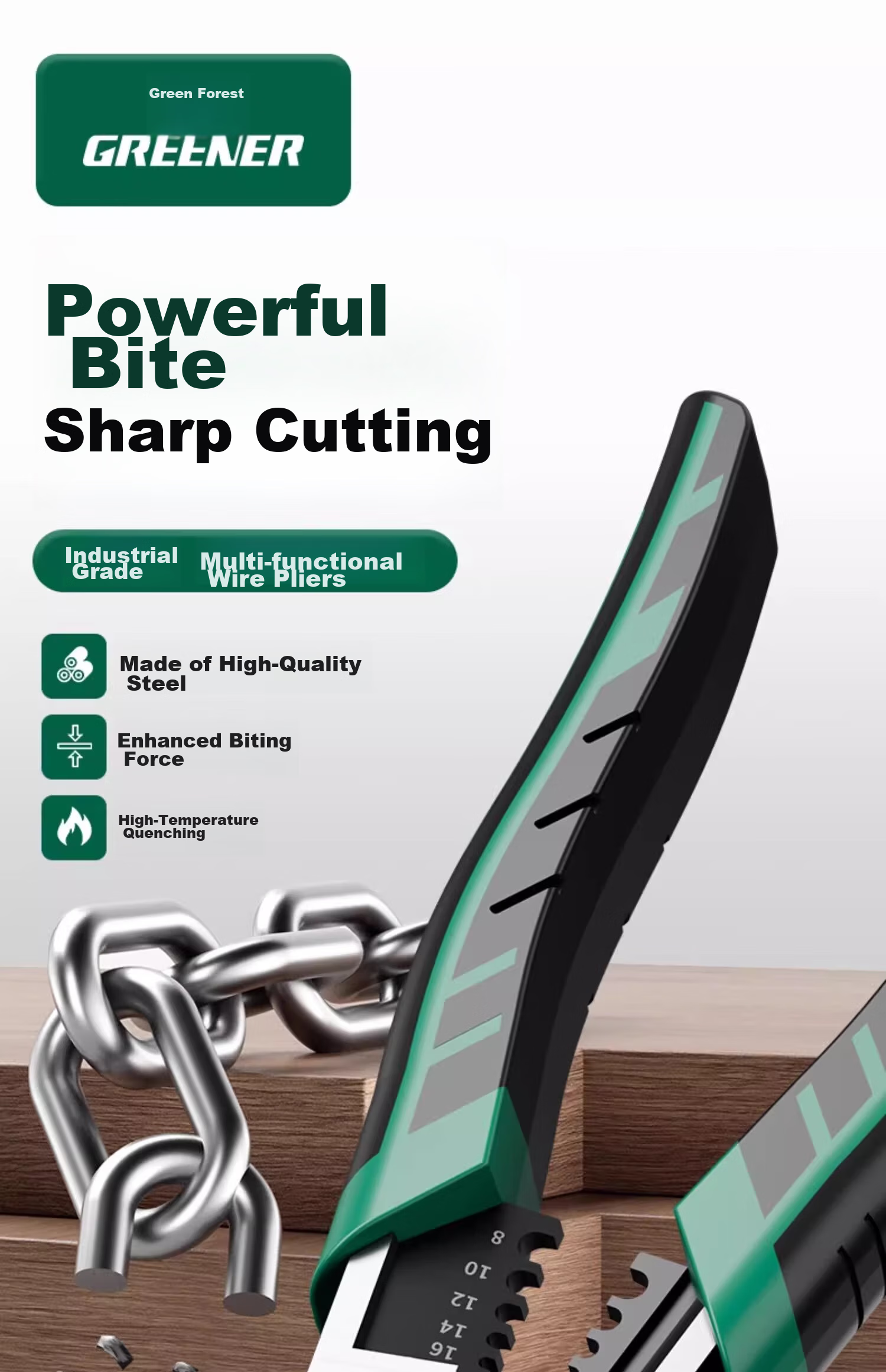 Пресс-клещи GREENER, универсальные, 8 дюймов, для электриков, промышленные, модель GT-M