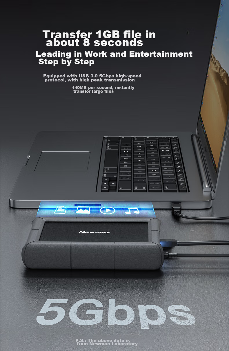 Портативный жесткий диск Newsmy Xingji Series, 3.5 дюйма, настольное хранилище, Type-C USB 3.1, 4 ТБ, черный