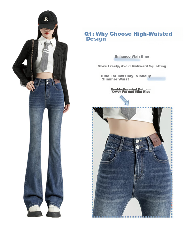 Джинсы Jeanswest женские, осенний винтажный стиль, модные, слегка расклешенные, с высокой талией, черные, размер M