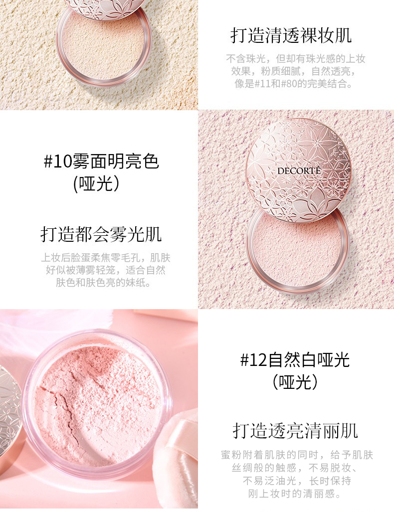 黛珂（COSME DECORTE）散粉白檀舞蝶丝绒蜜粉20g 隐形毛孔控油定妆散粉 80# 珠光红润色