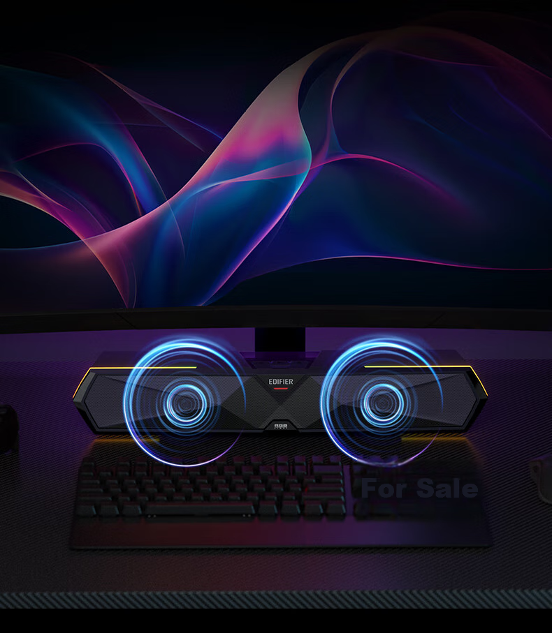 Компьютерные колонки EDIFIER M30 Plus, саундбар для рабочего стола, игровая акустика с RGB-подсветкой, матовый белый, подарок на Новый год