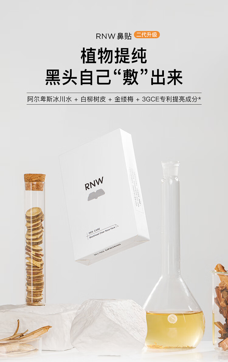 如薇（RNW）双重净润去黑头鼻贴膜6组12片（含附件）导出精华液粉刺收缩毛孔