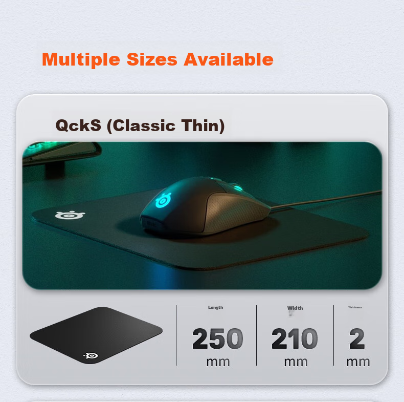 Игровой коврик SteelSeries QcK Medium, размер M, 320x270x2 мм, гладкая поверхность, нескользящая основа