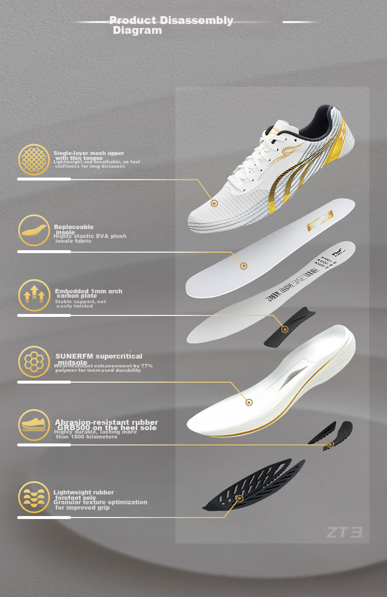 Do-Win Zhengtu 3rd Generation Marathon Racing Training Professional Carbon Plate Running Shoes, Student Sports Shoes, Men's Shoes, Running Shoes, Gift, Size 44