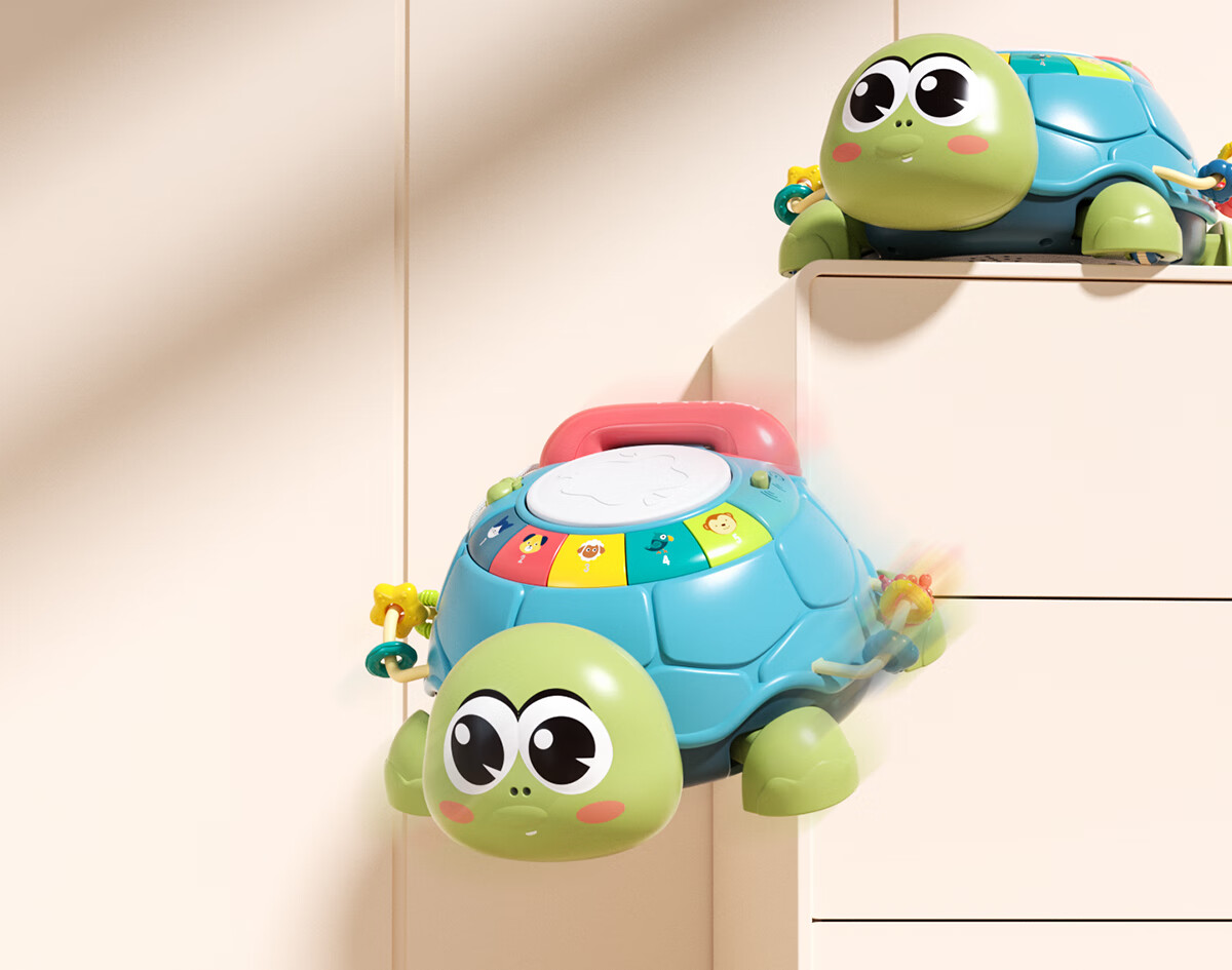 Развивающая игрушка Dimoarch "Умная черепашка" для малышей от 0 до 1 года, музыкальная, с подсветкой, обучающая, ручная барабанная установка, телефон