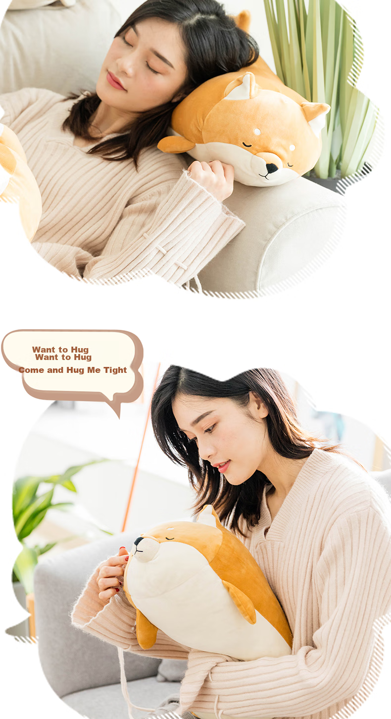 Плед MINISO "Милая собачка" из плюша, лежащая поза, игрушка-подушка для сна, подарок на день рождения