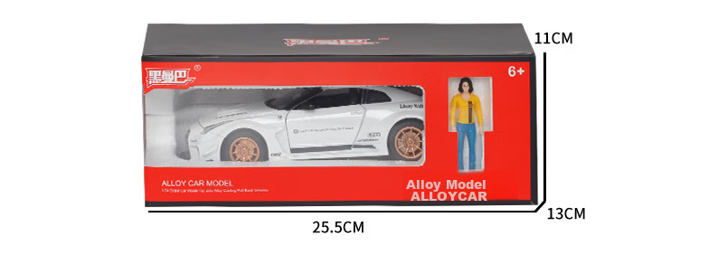 Модель автомобиля Heimanba GTR 1:24 Белый, коллекционная модель из сплава для мальчиков и девочек, подарок для детей