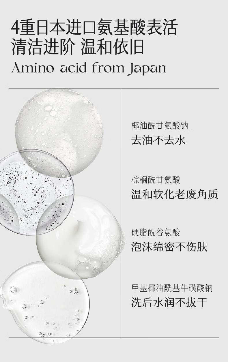 HKH小金管氨基酸净透洁面乳100g(深层清洁补水保湿男女士护肤洗面奶)