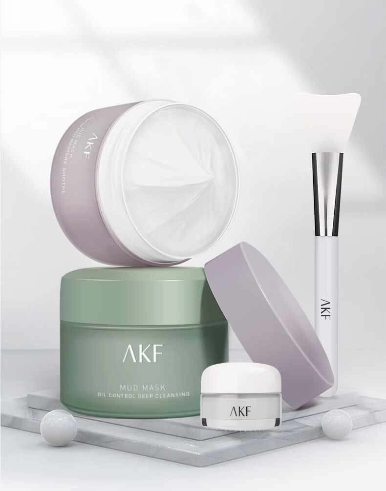 AKF控油清洁净透泥膜涂抹式面膜补水深层清洁角质泥膜100g 控油清洁泥膜