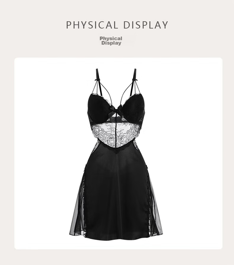 Женская ночная сорочка LangSha, сексуальная кружевная ночная рубашка со встроенными чашечками, пижама с открытой спиной, осенне-зимняя одежда для сна