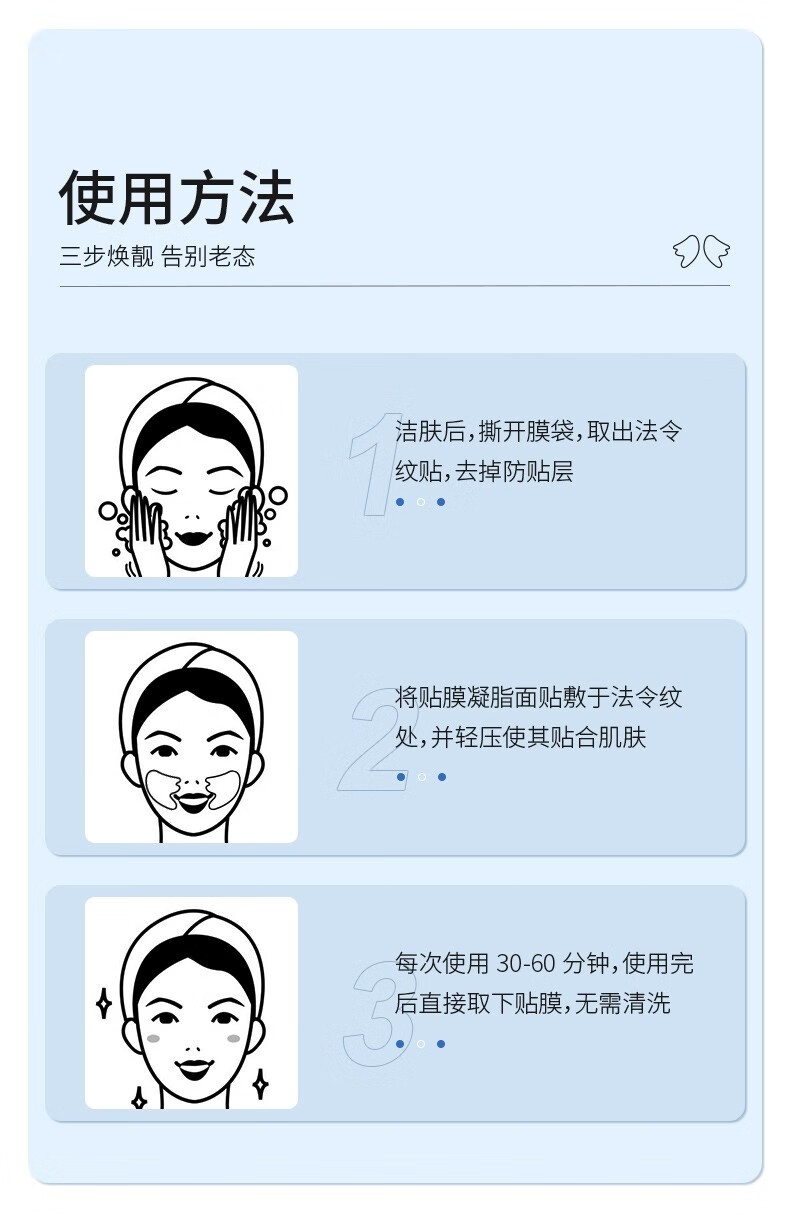 STVKG微晶多效紧致法令纹贴提拉紧致改善八字细纹表情纹面膜贴5对/盒