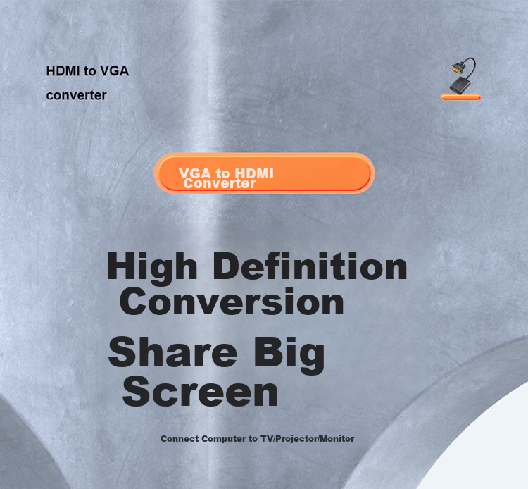 Shengwei VGA - HDMI адаптер с аудио и питанием, 1080P, черный, AVH1025G