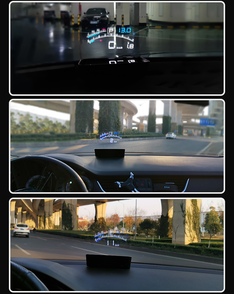Автомобильный проектор HUD Zianpingxian 4E, многофункциональный, OBD, на лобовое стекло, с напоминанием о положении полосы