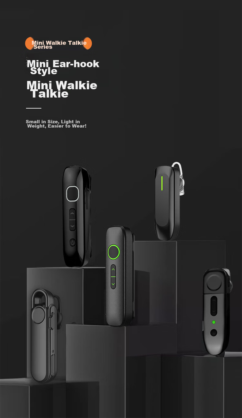 Рации UNIKOO MaxW9, миниатюрные, с клипсой на ухо, двойной комплект