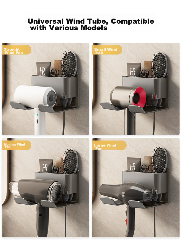 Держатель для фена Jiadu, без сверления, стойка для фена Dyson для ванной комнаты, вешалка для фена для душевой