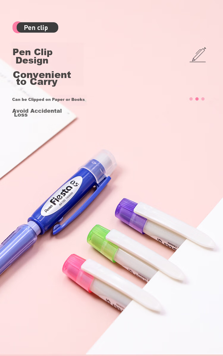 Механический карандаш Pentel AX105W, 0.5 мм, зеленый, для студентов, с ластиком