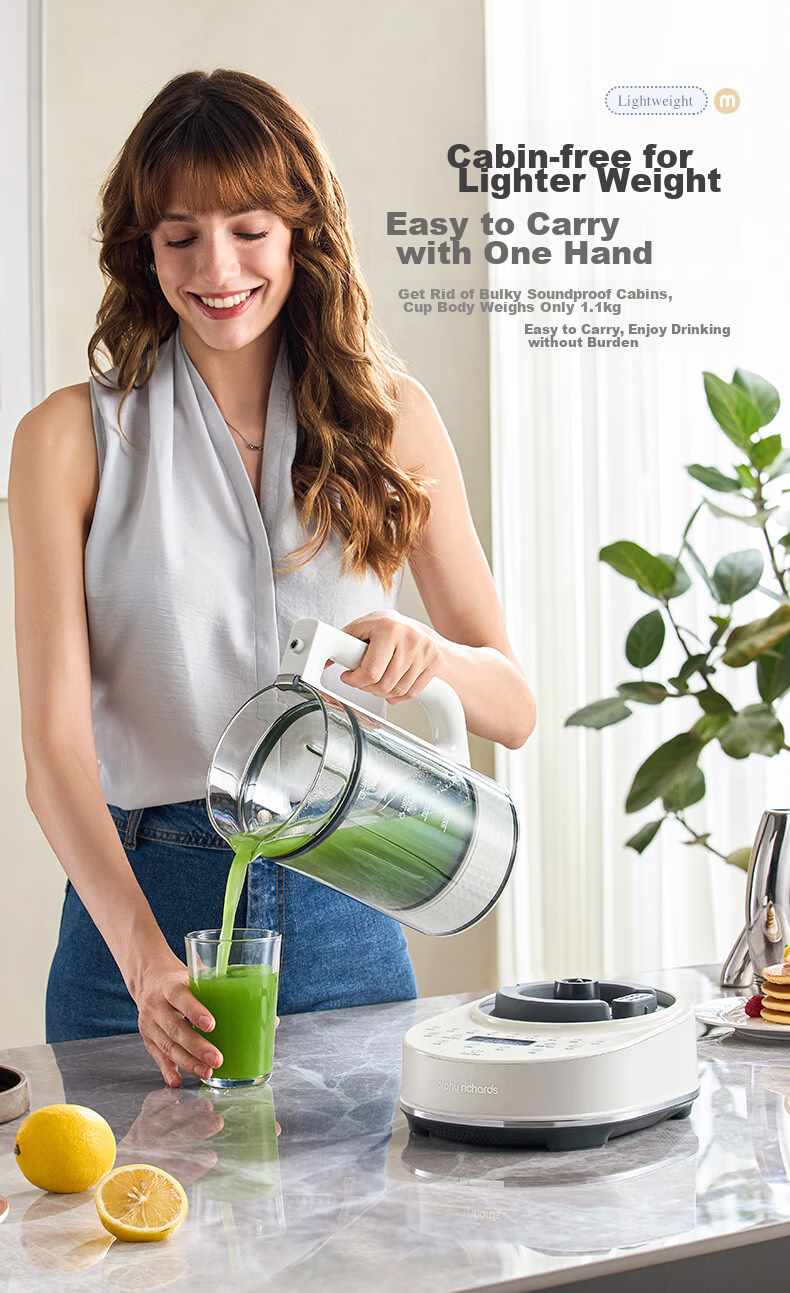 Блендер Morphy Richards MR8202A, 1.5 л, белый, с функцией подогрева воды, отделением для бобов, тихий режим, таймер, соковыжималка, приготовление детского питания