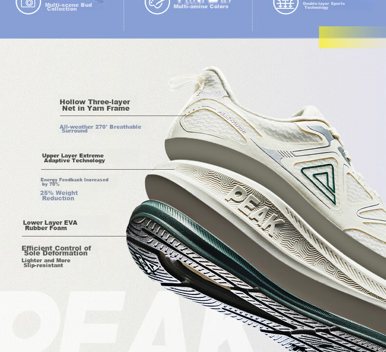 Женские кроссовки PEAK Taiji 24-Hour Running Shoes, дышащие, легкие, повседневные, спортивные кроссовки DH420018