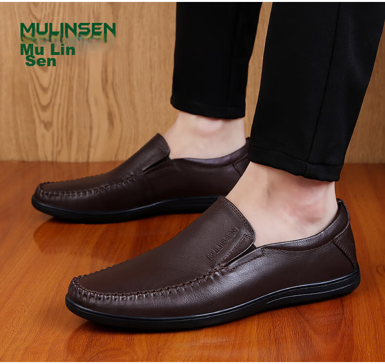 Мужские туфли MULINSEN, повседневные, слипоны, размер 40, черный, 21811058