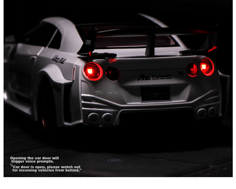 Модель автомобиля Heimanba GTR 1:24 Белый, коллекционная модель из сплава для мальчиков и девочек, подарок для детей