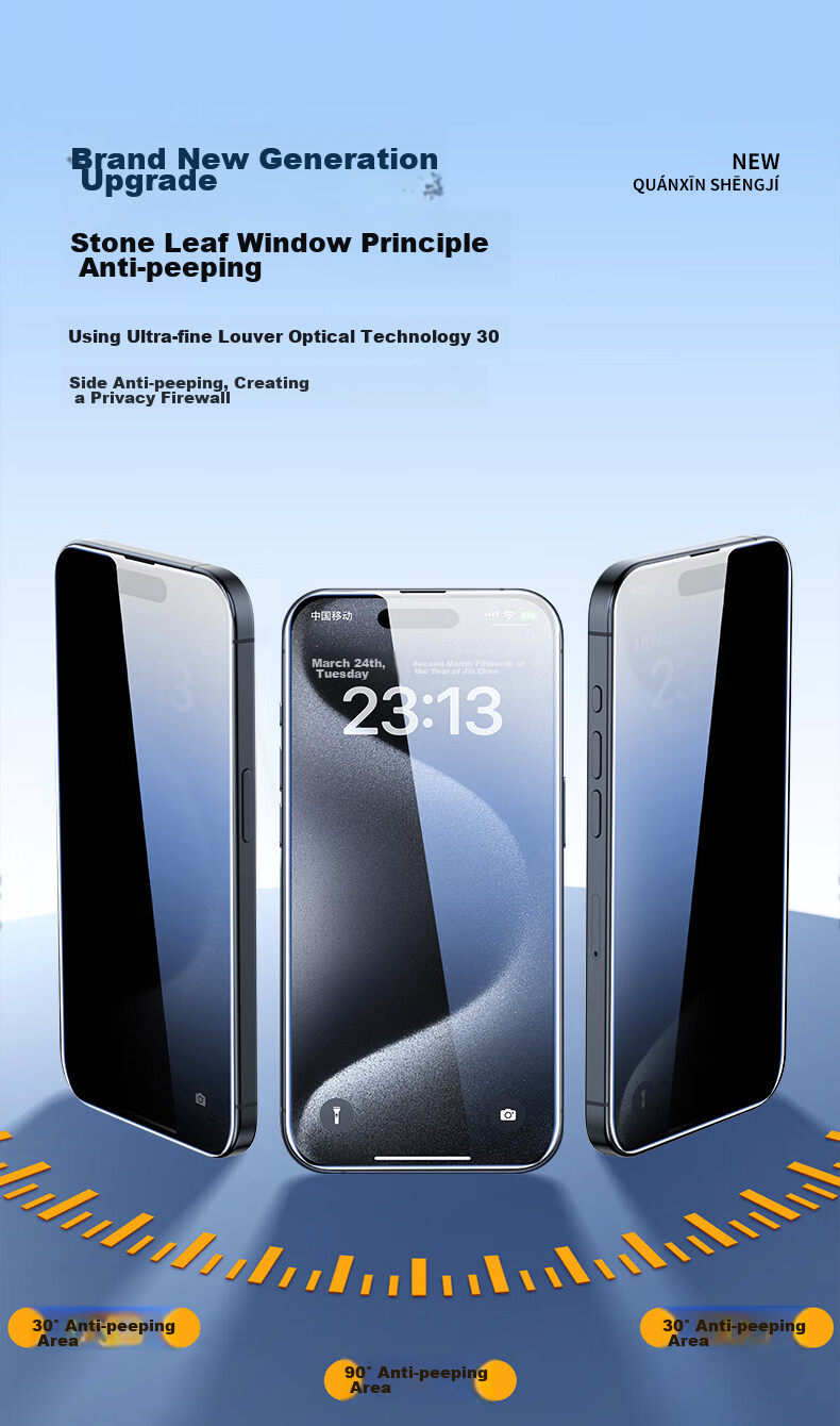 Защитная пленка LANGLING для Apple iPhone 11 Pro Max / XS Max, антишпионская, закаленное стекло, 2 шт.