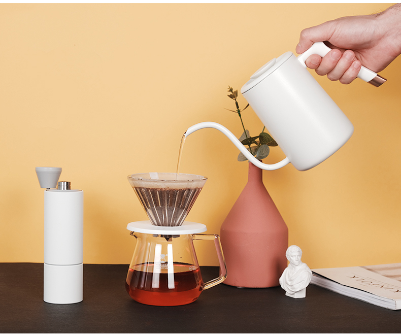 Чайник для заваривания кофе Timemore Pure Pour-Over, для дома, с длинным носиком и узким горлышком, 700 мл, черный