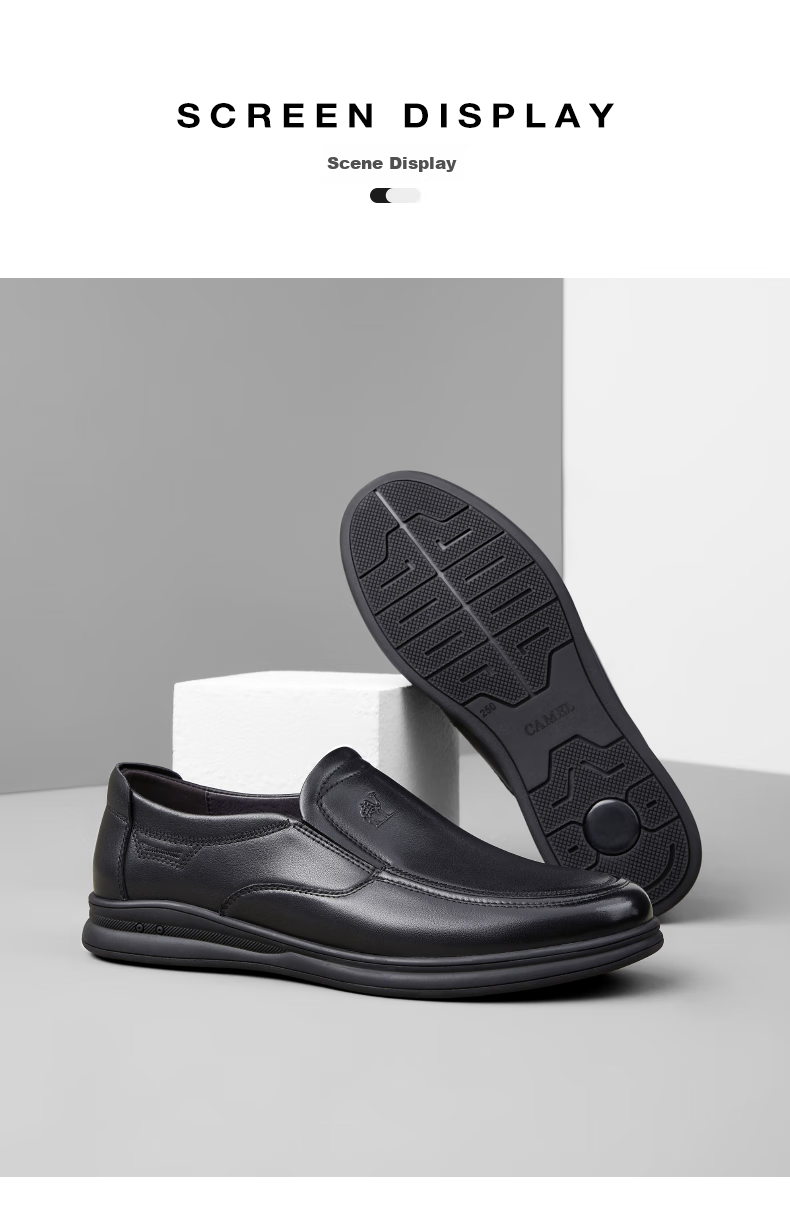 Мужские туфли CAMEL Business Casual, натуральная кожа, черные, размер 43