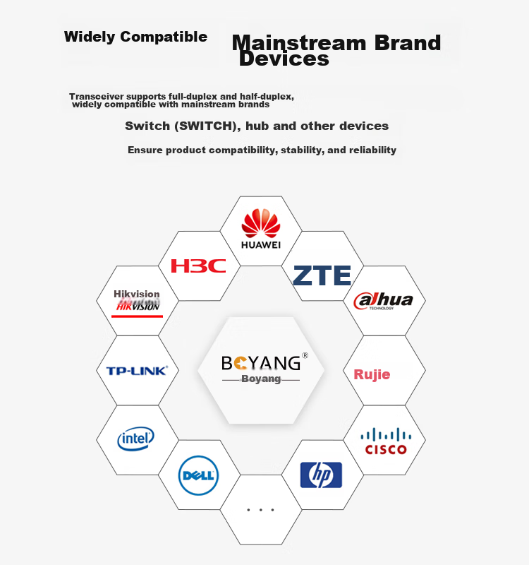BOYANG BY-WG811S Gigabit Dual-Fiber Single-Mode Fiber Optic Transceiver, LC Interface, 25km External Power Supply