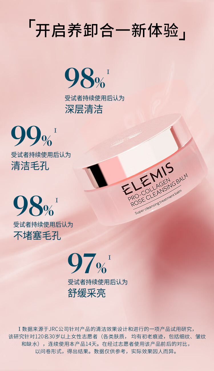 艾丽美（ELEMIS）海洋胶原玫瑰精油卸妆膏20g（不闷痘 敏感肌可用 净毛孔 速融妆）