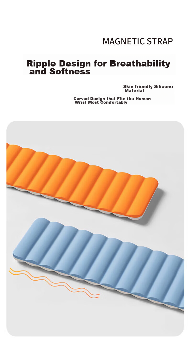 Ремешок Watchbond Magnetic Silicone Loop для Apple Watch, силиконовый, черный, 38/40/41/42 мм