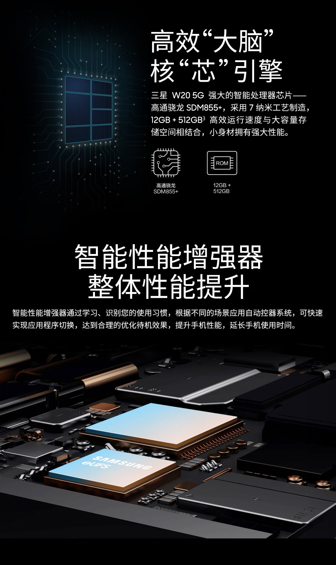 三星samsung 心系天下w20 5g(sm-w2020)折叠屏 骁龙855  5g手机 12gb