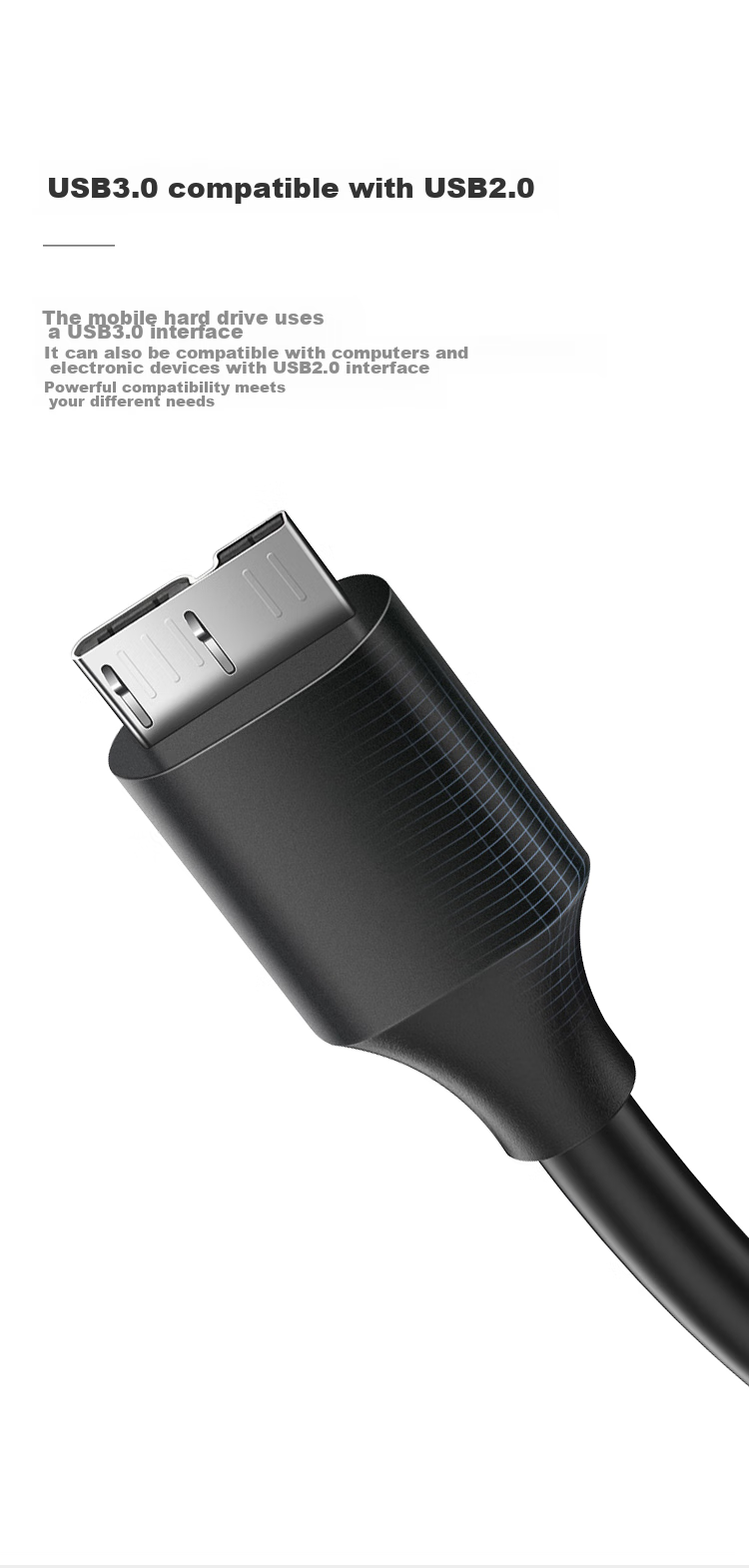 Портативный жесткий диск Lenovo F308, 2 ТБ, USB 3.0, 2.5 дюйма, черный