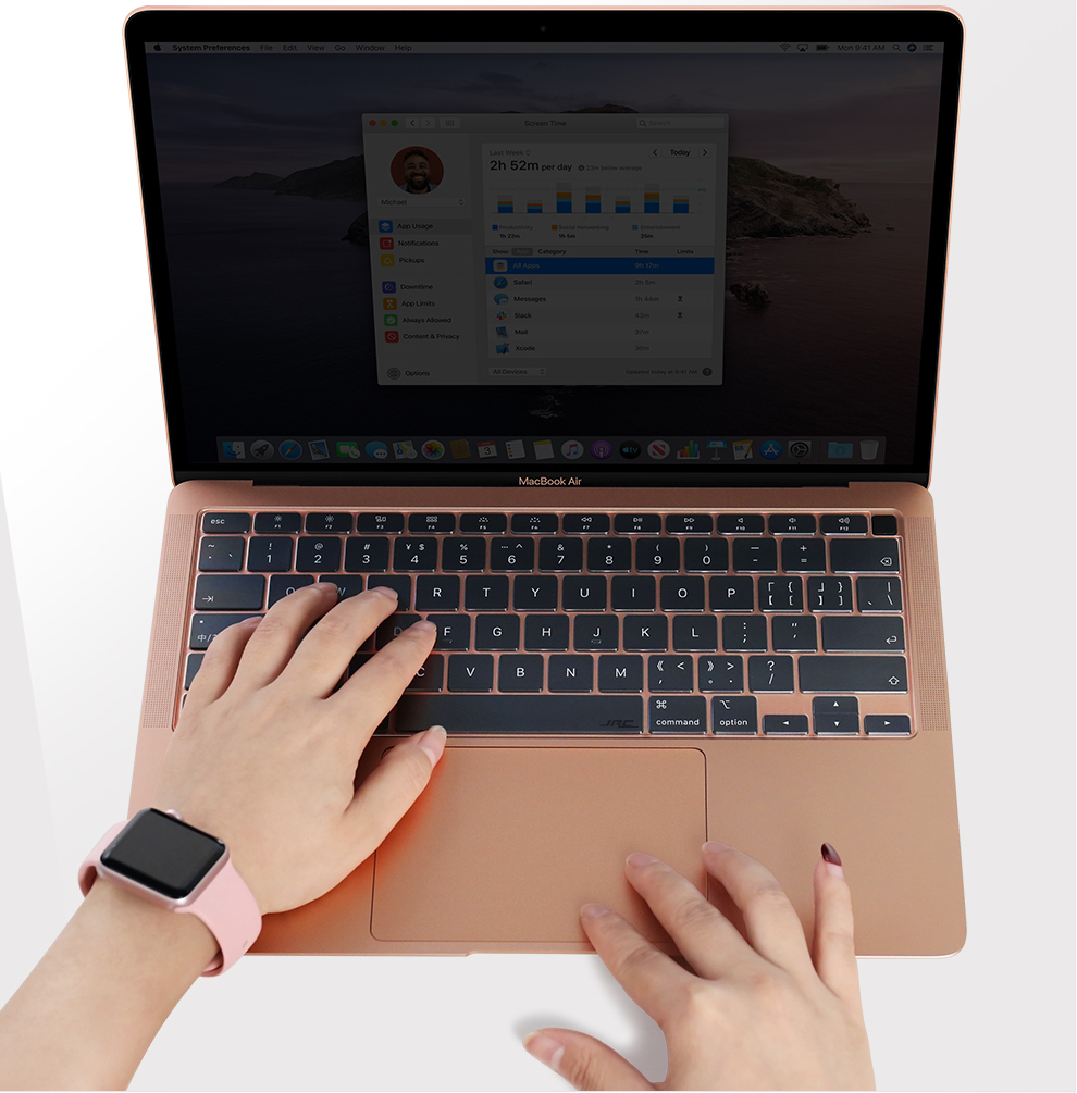 Защитная пленка для клавиатуры Jichuan Apple MacBook Air 13.3-Inch M1 (2020) TPU, ультратонкая, прозрачная, водонепроницаемая, пылезащитная