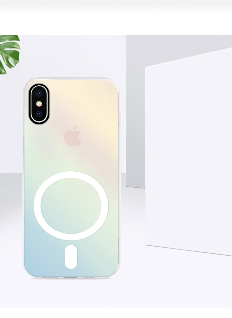 Чехол Baozou для Apple iPhone XS Max, силиконовый, с MagSafe, противоударный, прозрачный градиент