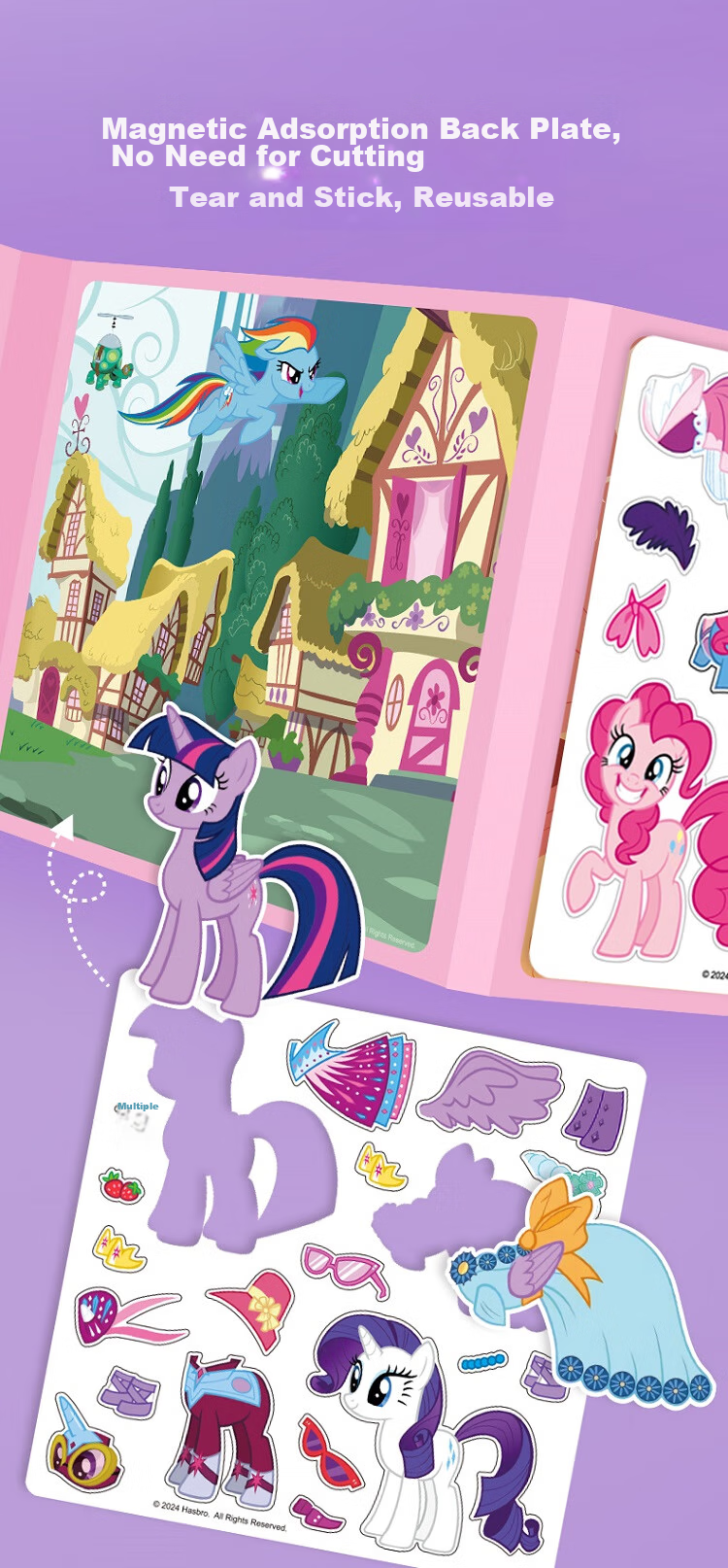 Магнитная книжка-головоломка MY LITTLE PONY, для девочек и мальчиков, без вырезания, развивающая, 1