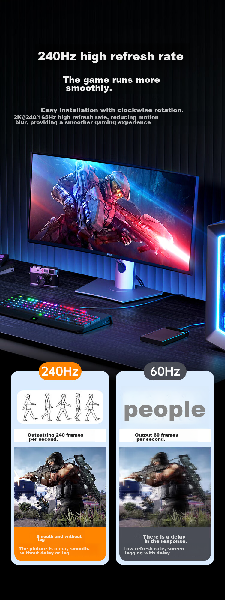 Кабель BIAZE DisplayPort 1.4, 8K, 3 метра, 4K240Hz, для подключения видеокарты к монитору, черный