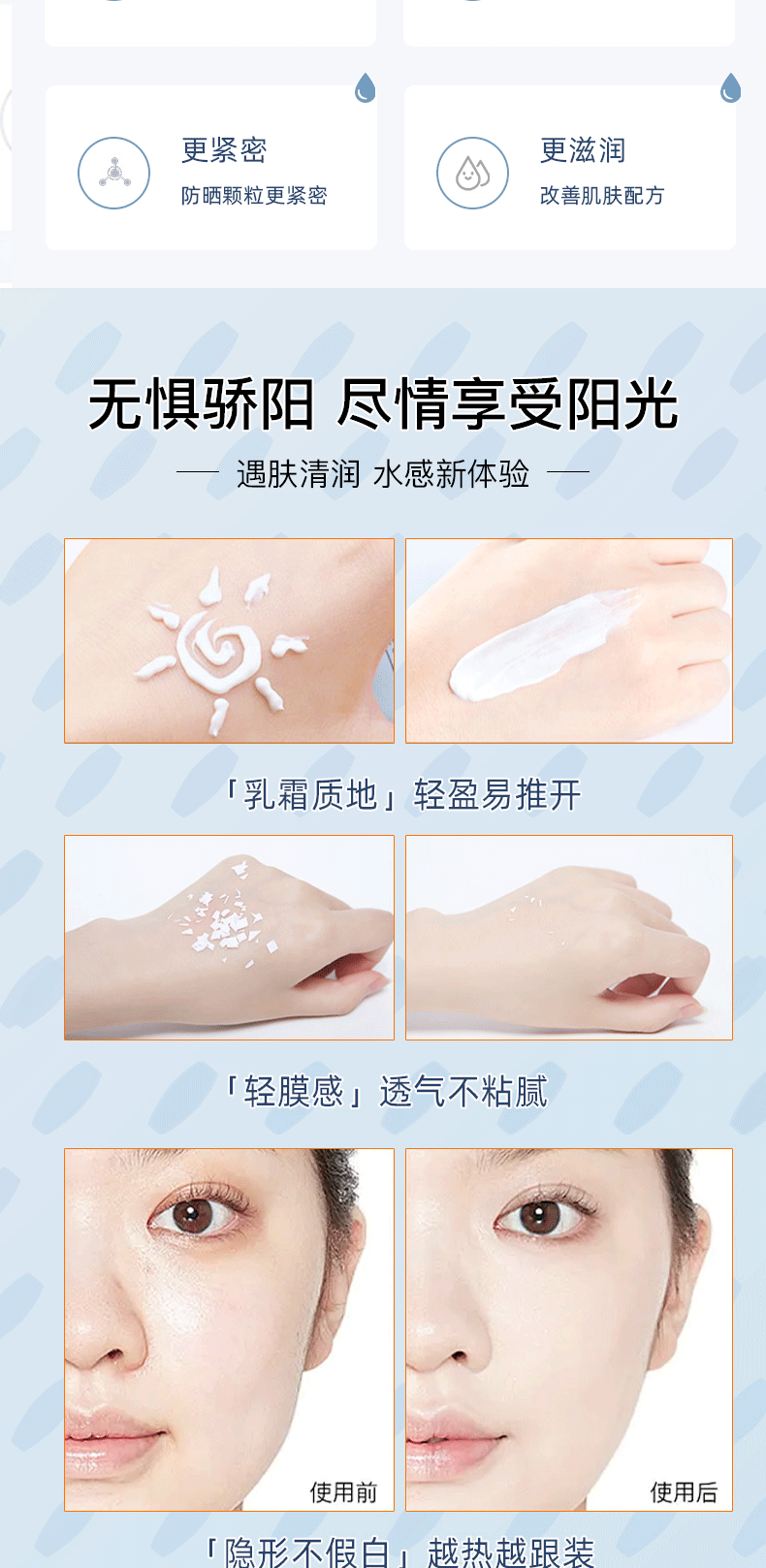 苾旎防晒霜乳SPF50+户外军训防晒霜男女脸部清爽水润隔离二合一30g