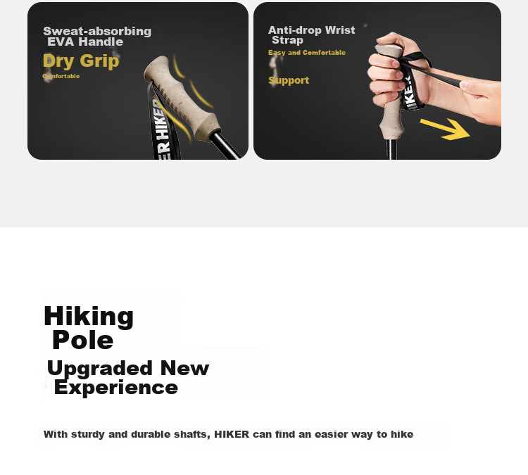 Треккинговые палки Pelliot HIKERHIKER Summit, карбоновые, складные, регулируемые, легкие, для походов, красные