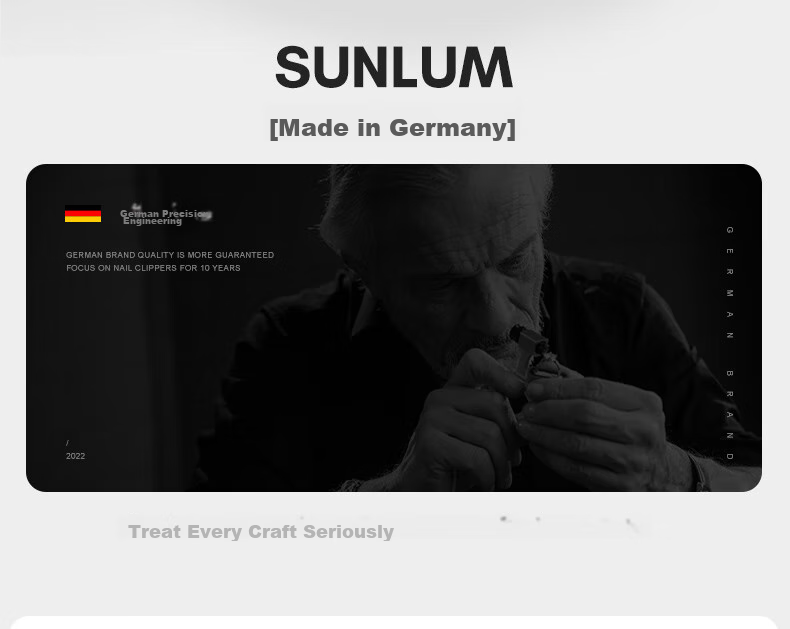 SUNLUM Маникюрные ножницы, одинарные, оригинальный угловой инструмент для профессионального и домашнего использования, титановый полый серебристый