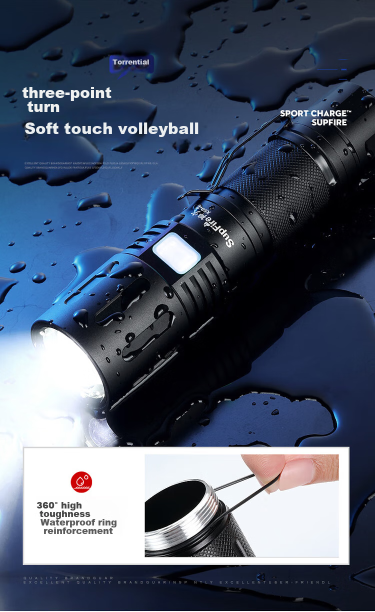 Фонарик SupFire X60-T, мощный, водонепроницаемый, алюминиевый сплав, с USB-зарядкой, для кемпинга и туризма