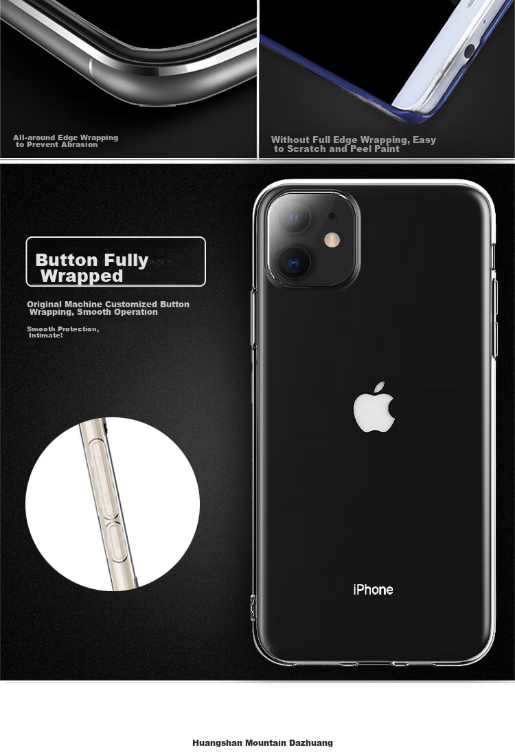 Чехол ESCAPE для Apple iPhone 11, прозрачный, противоударный, силиконовый, простой стиль
