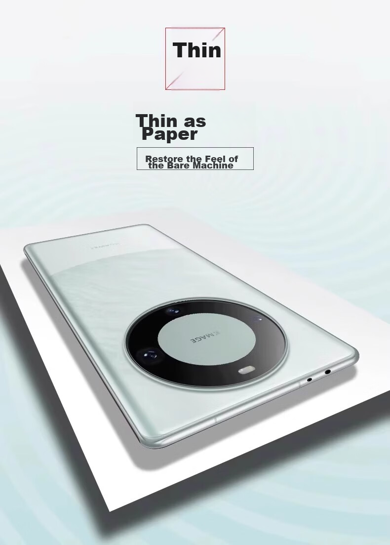 DIVI Чехол для Huawei Mate60 Pro, Ультратонкий, Матовый, Полупрозрачный, Защита от падений, Белый