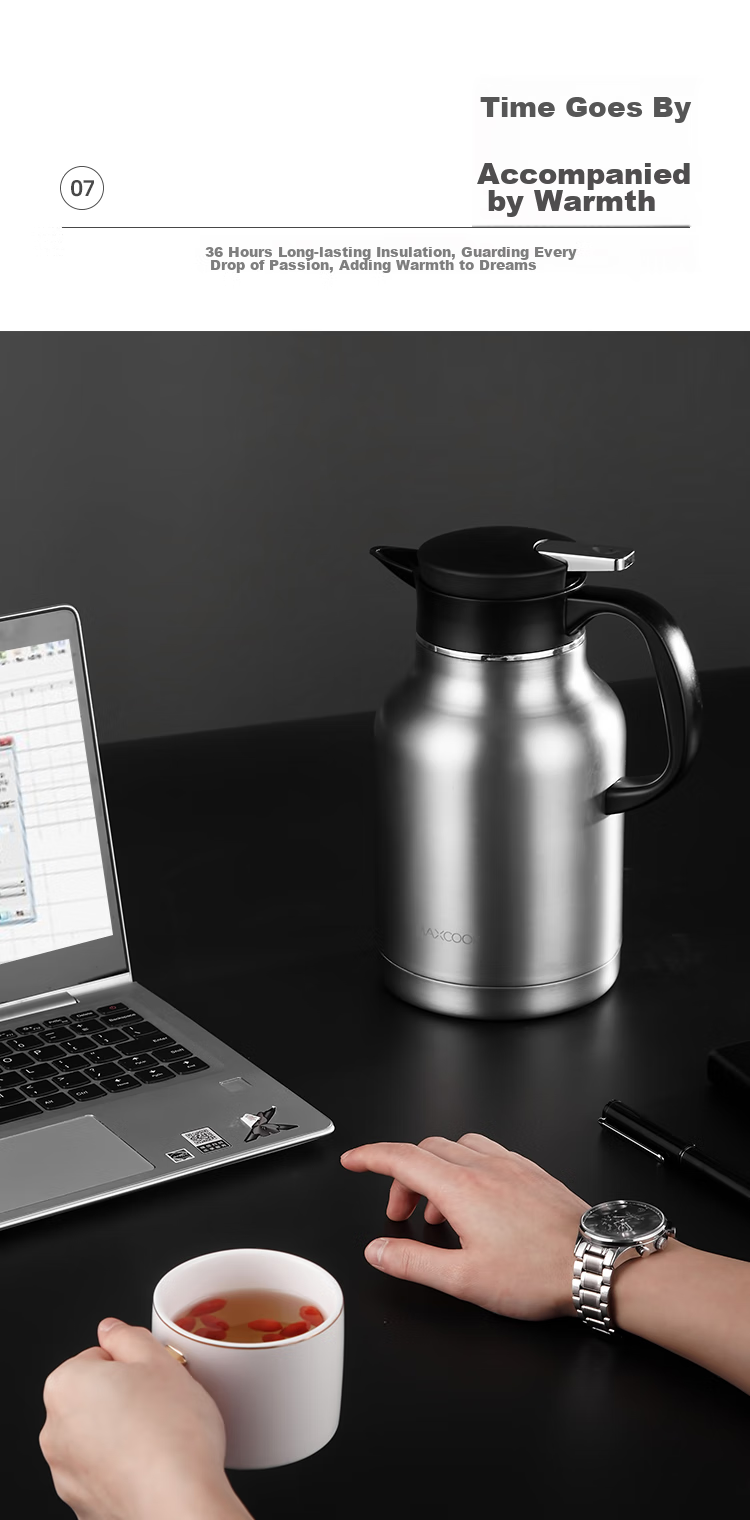 Термос MAXCOOK, 1.5 л, нержавеющая сталь, для дома и офиса, MCH6785