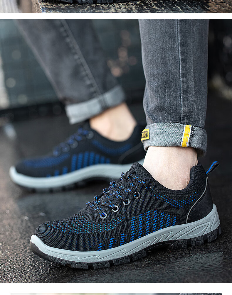 Мужские защитные ботинки LAOGUANJIA с дышащей конструкцией Flyknit, изоляцией 10 кВ, износостойкие, противоударные, противопрокольные, размер 45