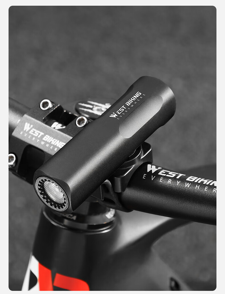 Велосипедный передний фонарь WestBiking, мощный светодиодный фонарь для ночной езды, 800 люмен, черный