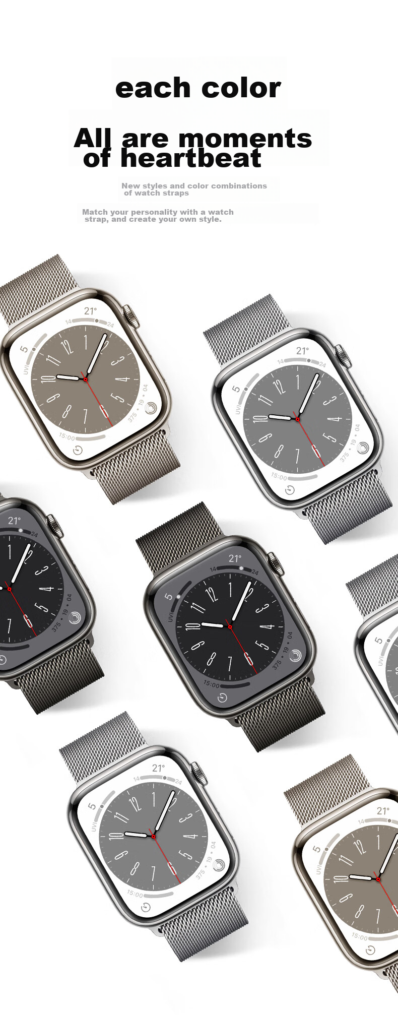 Ремешок Mashi Milanese для Apple Watch Ultra2/S10/9/8/7/SE, Черный, 38/40/41/42мм